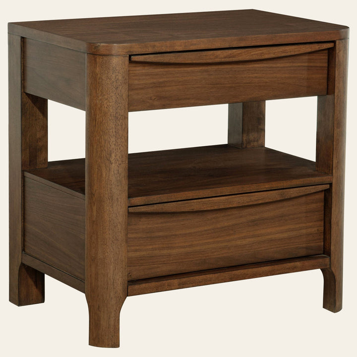 Maderia 2-drawer Nightstand Bedside Table Walnut - What's New Furniture Portland