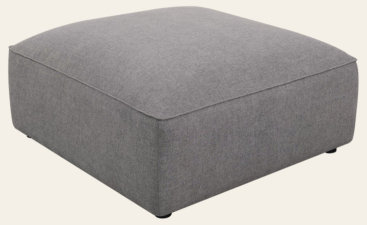Jennifer Square Upholstered Ottoman Grey - What's New Furniture Portland