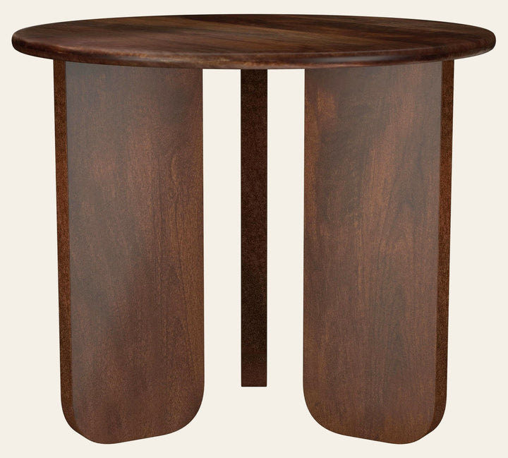 Dale Round Solid Mango Wood Side End Table Brown - What's New Furniture Portland