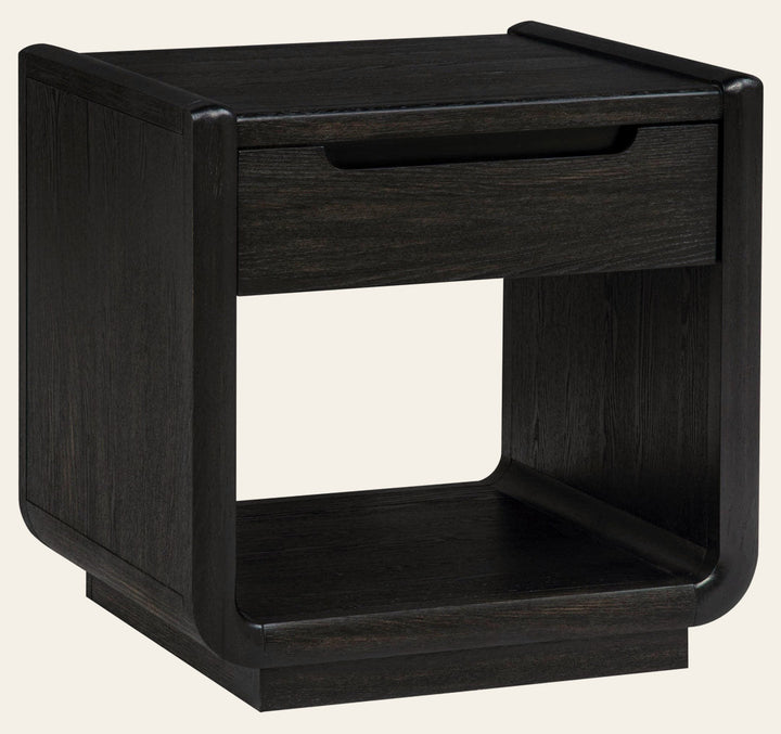 Leandro 1-drawer Wood Occasional Side End Table Burnished Black - What's New Furniture Portland