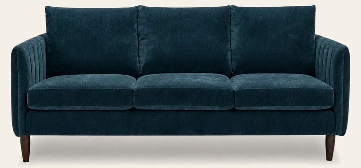 Fitz Modern Sofa in Kenley Indigo - mid-century channel-arm sofa by Stylus - Whats New Furniture Portland OR