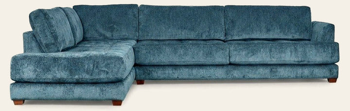 Vantage Sectional in Lush Turquoise front view LHF chaise - Oregon-made by Stanton - Whats New Furniture Portland OR