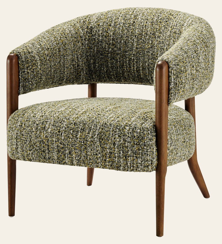 Mayla Boucle Accent Chair in Dappled Olive Mustard