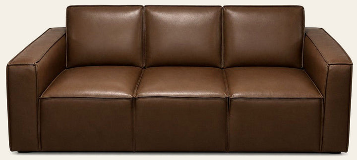 Solado Top-Grain Leather Sofa in Mahogany, front view - Whats New Furniture