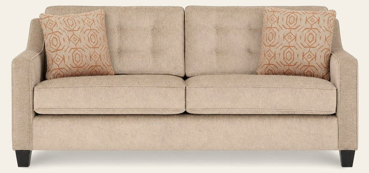 Ross Sofa in Lush Doe front view - mid-century fabric sofa by Stanton - Whats New Furniture Portland OR