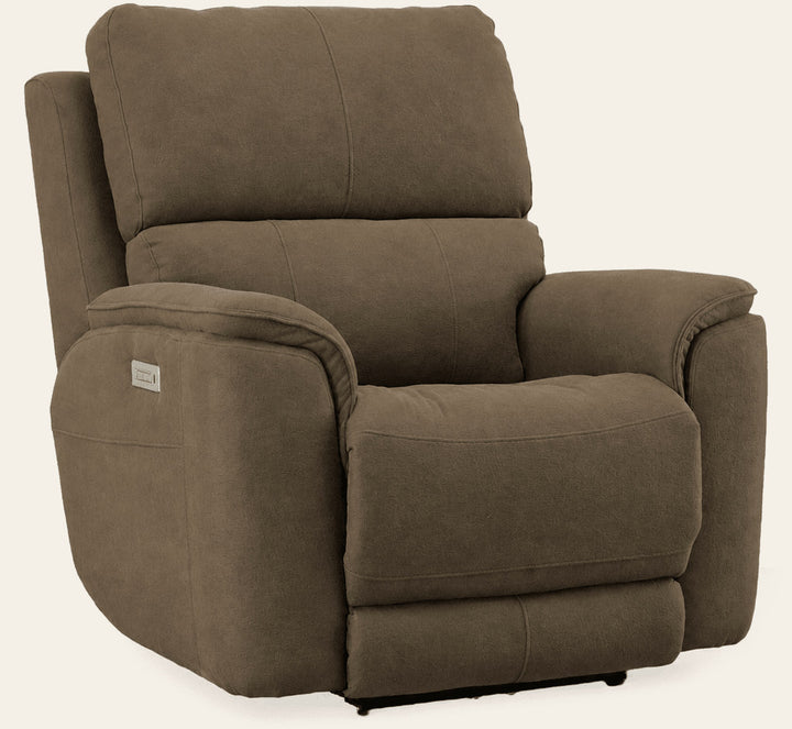 Steens Power Recliner Chair in Weekend Walks Mocha front view - power recliner by Stanton - Whats New Furniture Portland OR