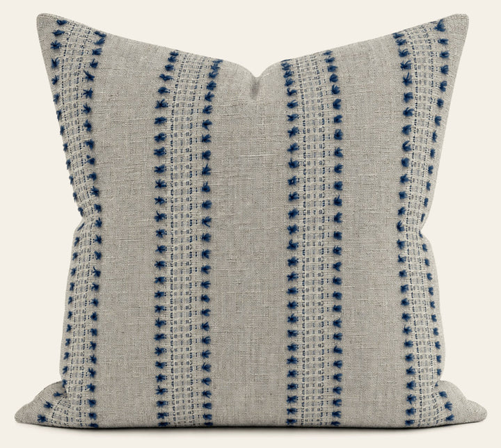 Sugar and Spice Indigo Cut-Yarn Throw Pillow front view by Decor Fifty-Five - Whats New Furniture Portland OR