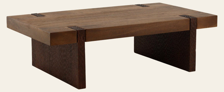 Celestino Coffee Table - Brown Mango Wood front three-quarter view - Coffee Tables by Dovetail - Whats New Furniture Portland OR