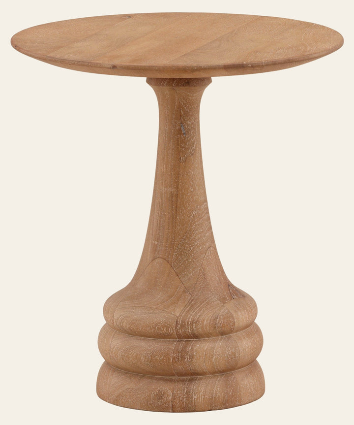 Meylin Side Table - Light Natural Mango Wood front three-quarter view - Side Tables by Dovetail - Whats New Furniture Portland OR