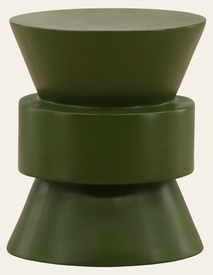 Frosten Outdoor Side Table - Green Concrete front three-quarter view - Outdoor Side Table by Dovetail - Whats New Furniture Portland OR