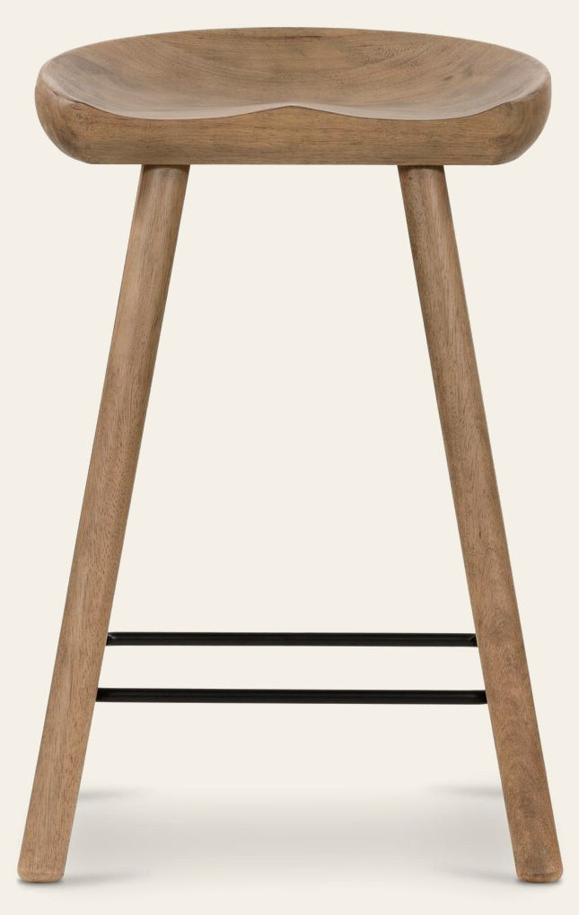 Barrett Bar & Counter Stool in Natural Matte front studio view - Whats New Furniture Portland OR