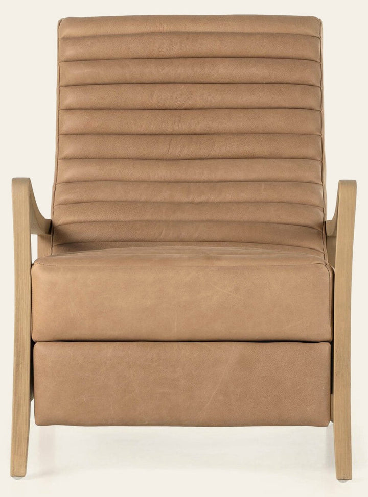 Chance Recliner in Palermo Nude front studio view - Whats New Furniture Portland OR
