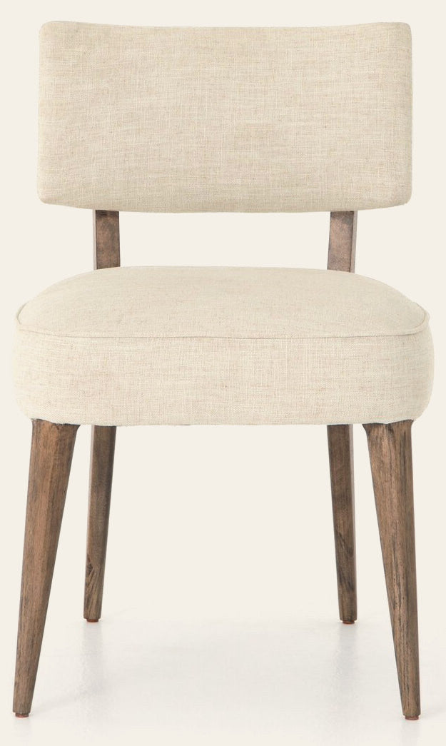 Orville Dining Chair in Cambric Ivory front studio view - Whats New Furniture Portland OR