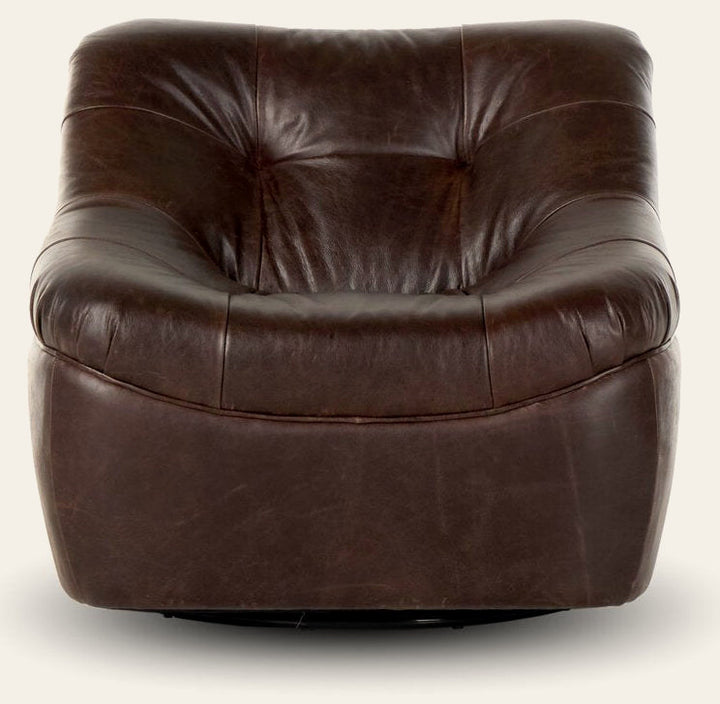 Farley Swivel Chair in Conroe Cigar front studio view - Whats New Furniture Portland OR