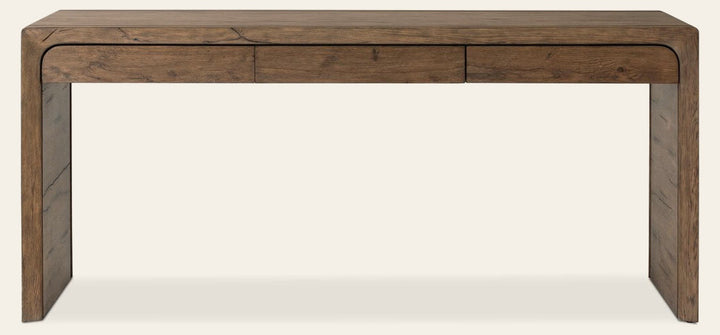 Henry Desk in Rustic Grey Veneer front studio view - Whats New Furniture Portland OR