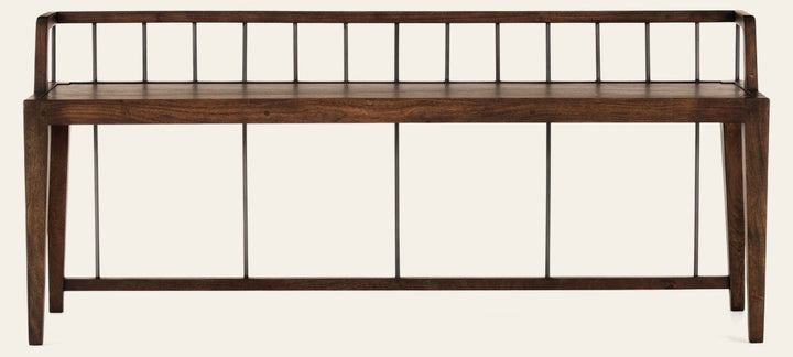 Howard Bench in Pecan front studio view - Whats New Furniture Portland OR