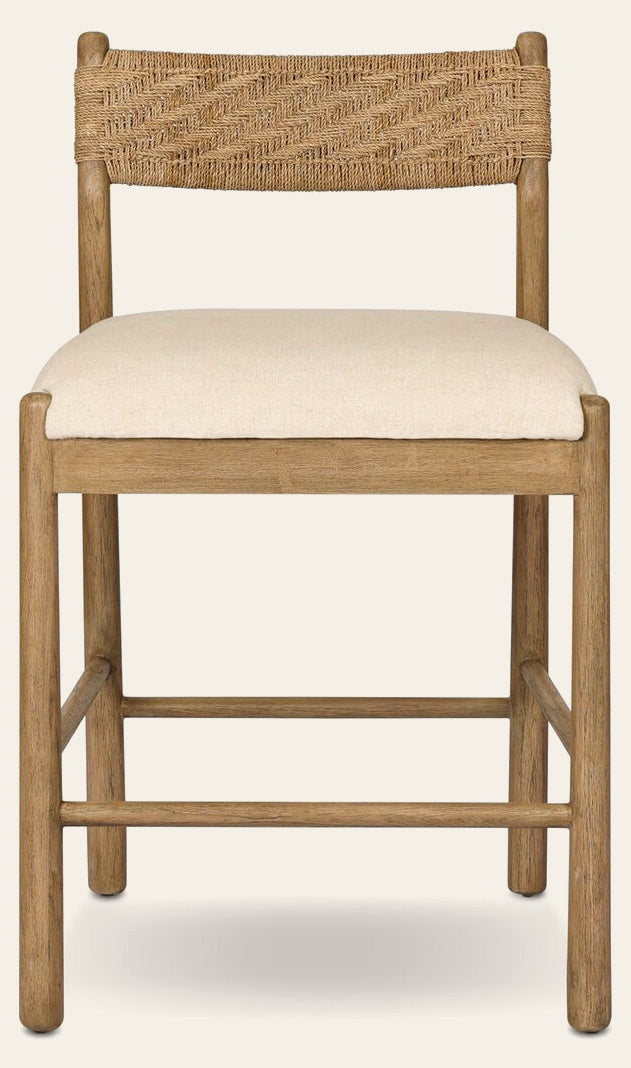 Raynor Bar Counter Stool in Lynchart Sand front studio view - Whats New Furniture Portland OR