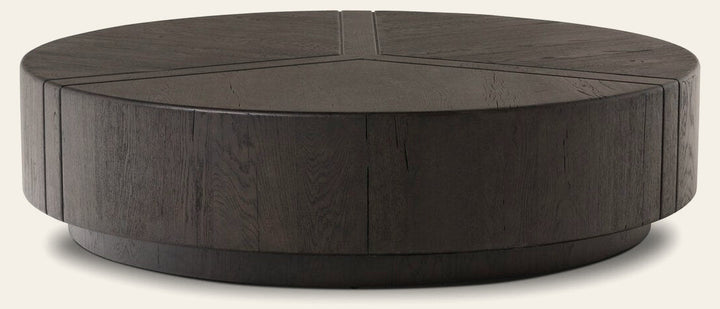 Renan Coffee Table in Dark Espresso Reclaimed French Oak front studio view - Whats New Furniture Portland OR