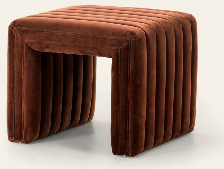 Augustine Ottoman in Surrey Auburn front studio view - Whats New Furniture Portland OR