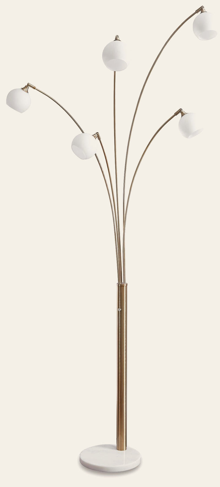 Taliya Arc Lamp in Champagne/White — official Ashley Furniture studio view