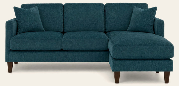 Alpine Sofa Chaise in Lush Turquoise - studio front view - Stanton - Whats New Furniture Portland OR