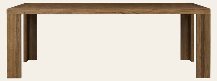 Kingston 86 Inch Herringbone Dining Table in Hazelnut Brown - front studio view - Whats New Furniture Portland