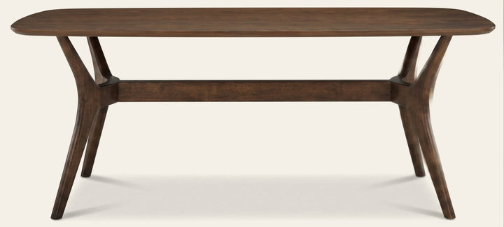 Holstebro Soft Oval Dining Table in Walnut - front studio view - Whats New Furniture Portland