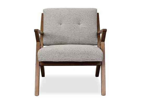 Upholstered Rocket lounge chair with wood frame
