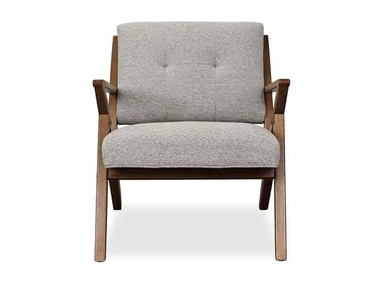 Upholstered Rocket lounge chair with wood frame