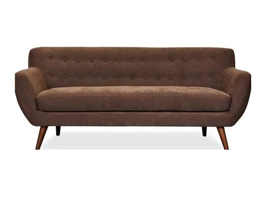 Brown upholstered sofa