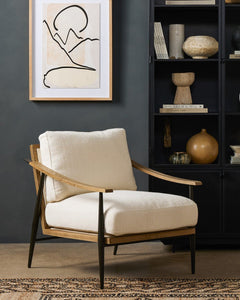 Kennedy Chair in Kerbey Ivory back view - Whats New Furniture Portland OR