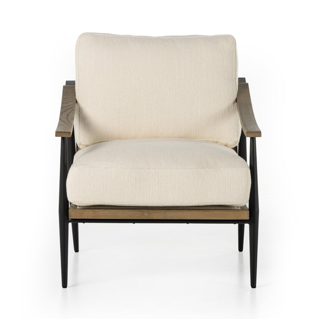 Kennedy Chair in Kerbey Ivory front studio view - Whats New Furniture Portland OR