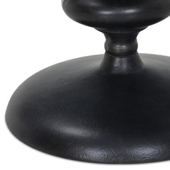 Marlow Matchstick Pedestal Table in Black Antique detail view - Whats New Furniture Portland OR