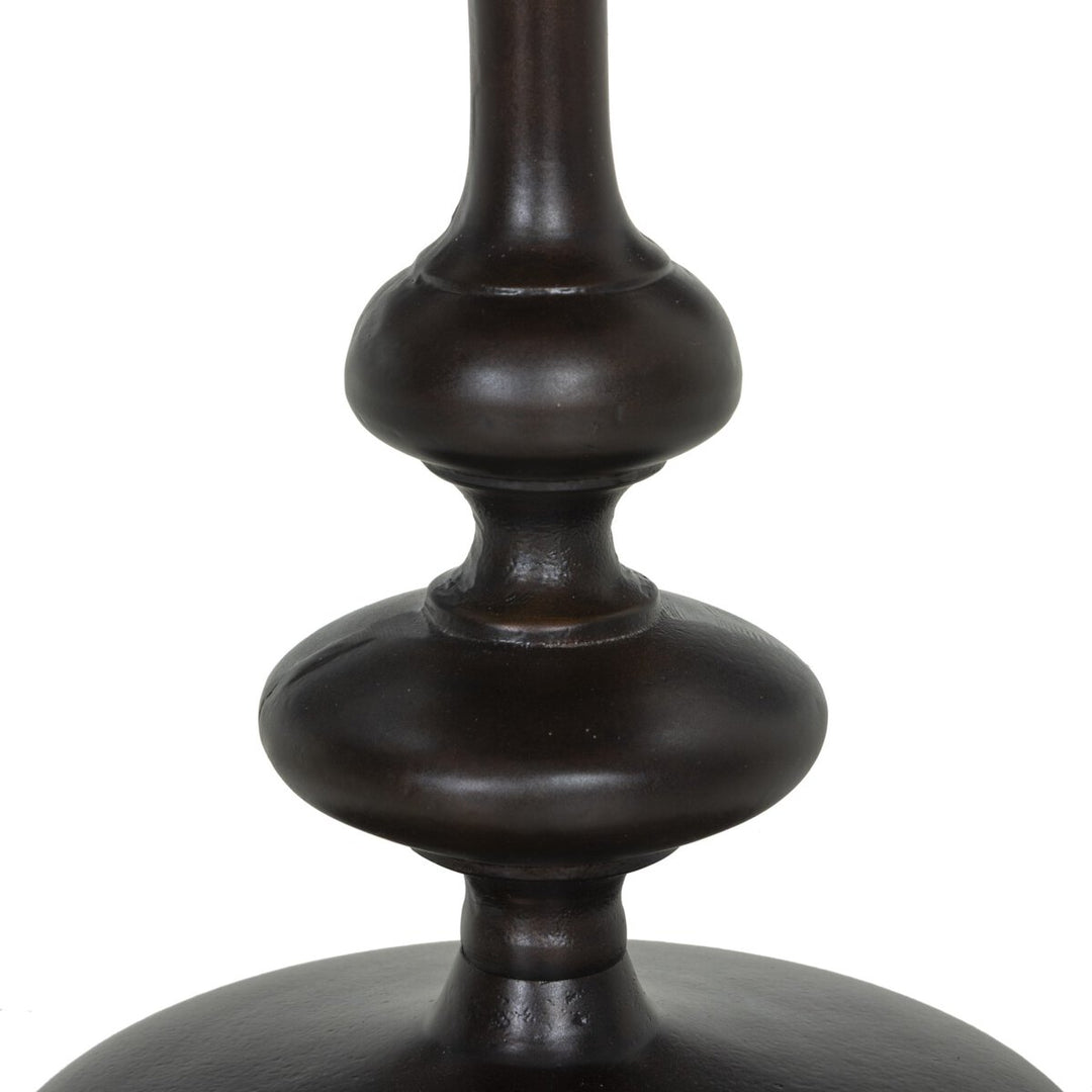 Marlow Matchstick Pedestal Table in Antique Rust back view - Whats New Furniture Portland OR
