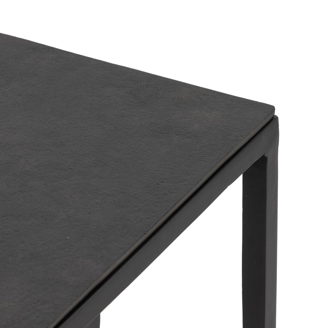 Dalston Nesting End Table Set in Raw Black third detail view - Whats New Furniture Portland OR