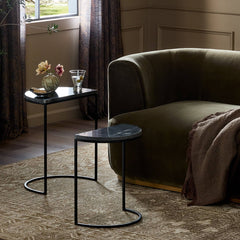 Ane Nesting Tables in Polished Black Marble back view - Whats New Furniture Portland OR