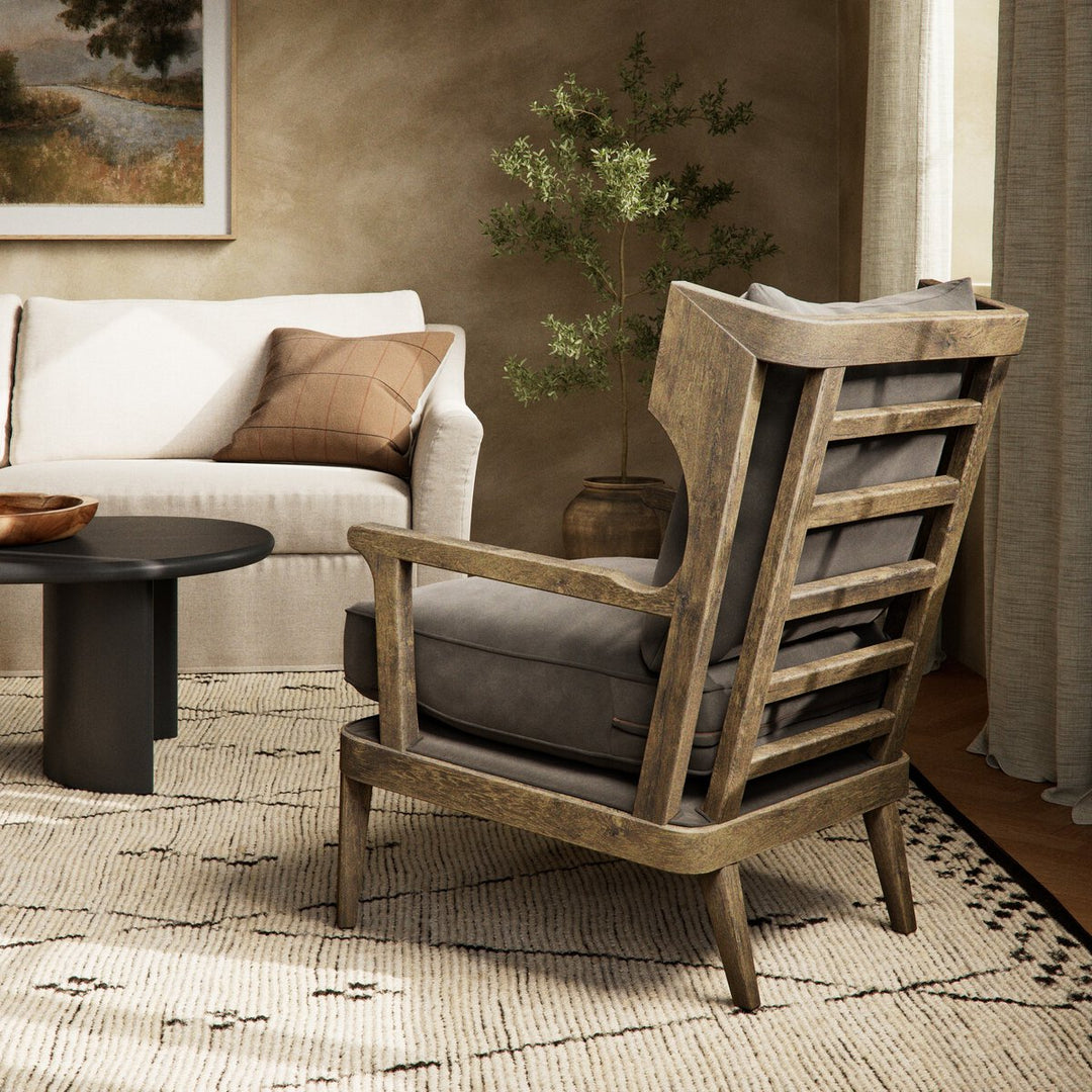 Lennon Chair in Imperial Mist back studio view - Whats New Furniture Portland OR