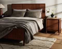 Sydney Bed in Brown Wash back studio view - Whats New Furniture Portland OR
