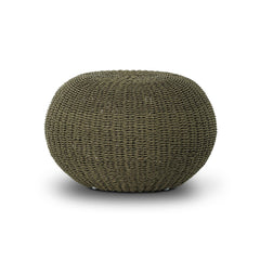 Phoenix Outdoor Accent Stool in Faux Olive Hyacinth front studio view - Whats New Furniture Portland OR