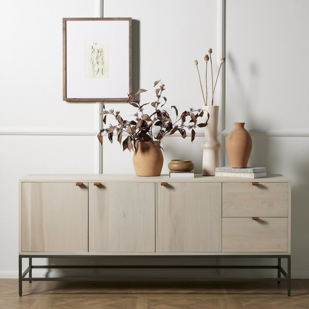 Trey Sideboard in Dove Poplar back studio view - Whats New Furniture Portland OR