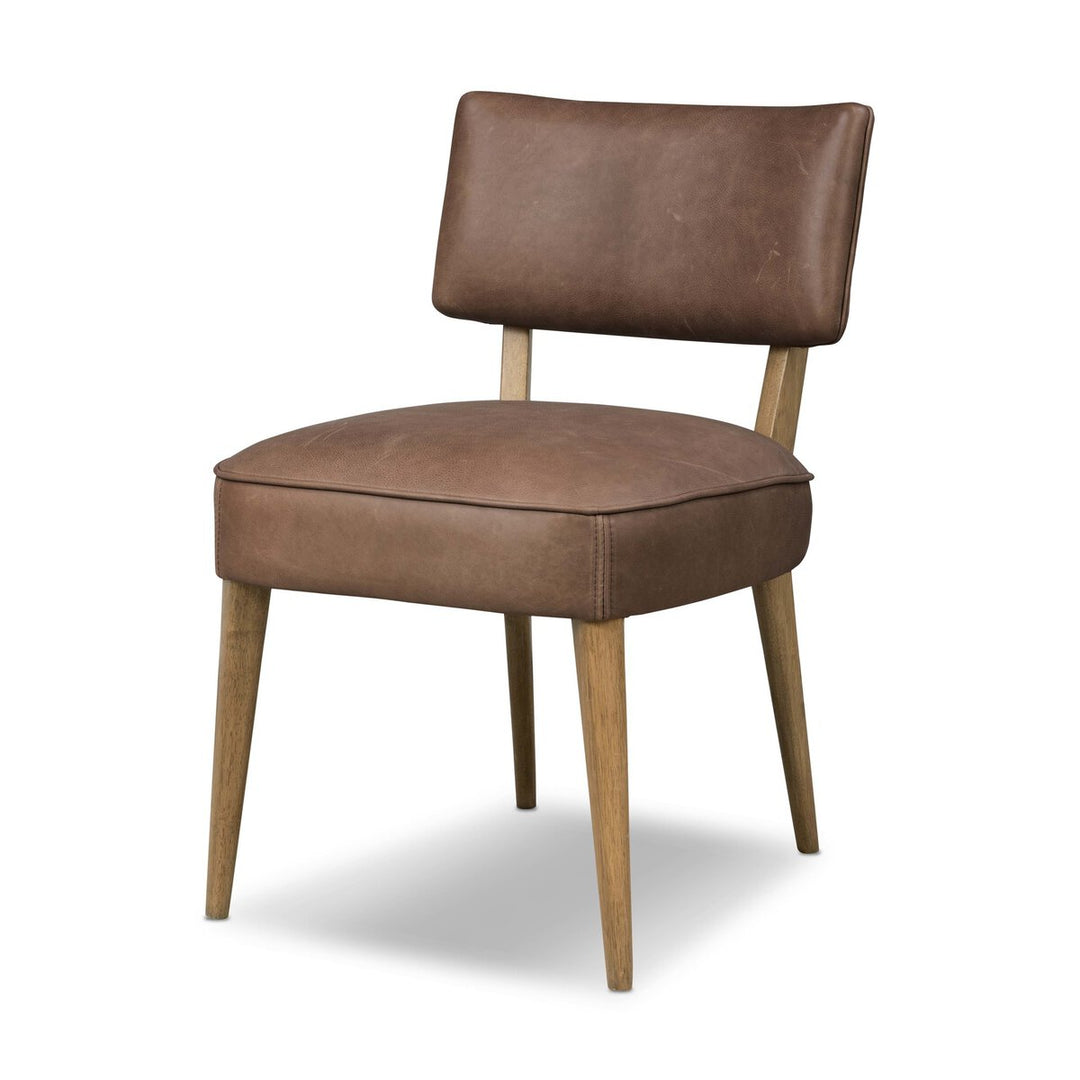 Orville Dining Chair in Palermo Cigar three-quarter view - Whats New Furniture Portland OR