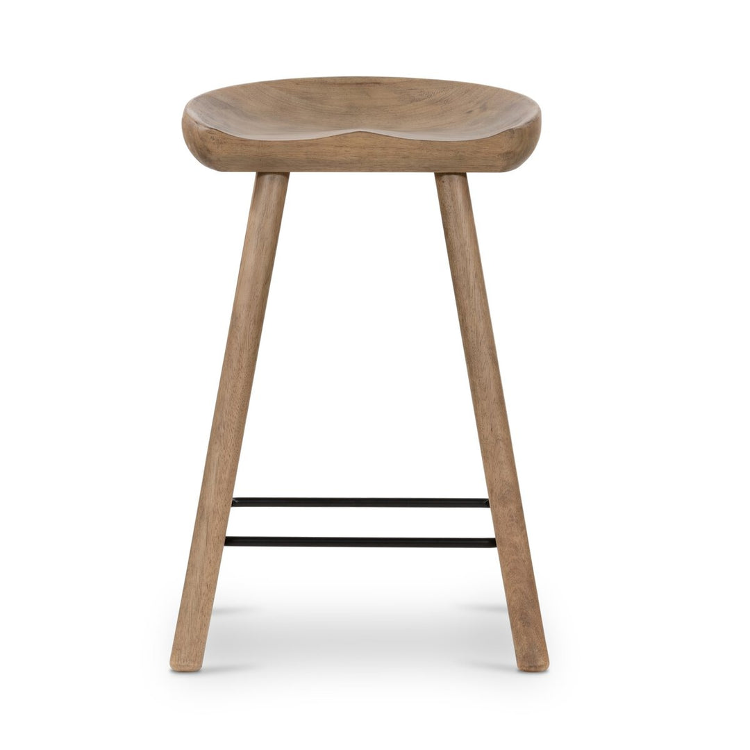 Barrett Bar &amp; Counter Stool in Natural Matte front studio view - Whats New Furniture Portland OR