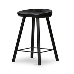 Barrett Bar &amp; Counter Stool in Matte Black Parawood three-quarter view - Whats New Furniture Portland OR