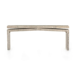 Matthes Console Table - 79" in Weathered Wheat front studio view - Whats New Furniture Portland OR