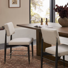 Anton Dining Chair in Savile Flax back view - Whats New Furniture Portland OR