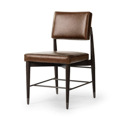 Anton Dining Chair in Havana Brown three-quarter view - Whats New Furniture Portland OR