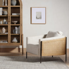 Jayda Chair in Gable Taupe back view - Whats New Furniture Portland OR