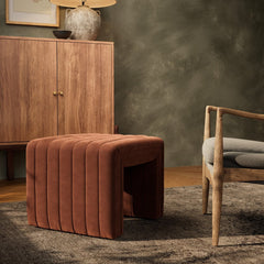 Augustine Ottoman in Surrey Auburn back studio view - Whats New Furniture Portland OR