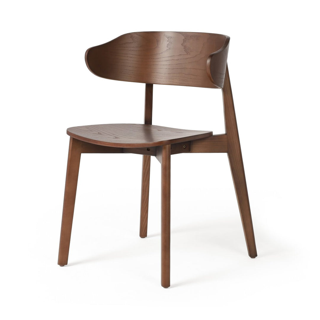 Franco Dining Chair in Umber Ash three-quarter studio view - Whats New Furniture Portland OR