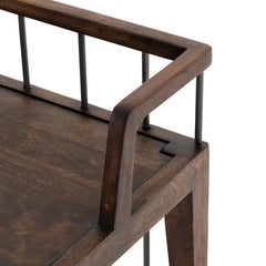 Howard Bench in Pecan second detail view - Whats New Furniture Portland OR